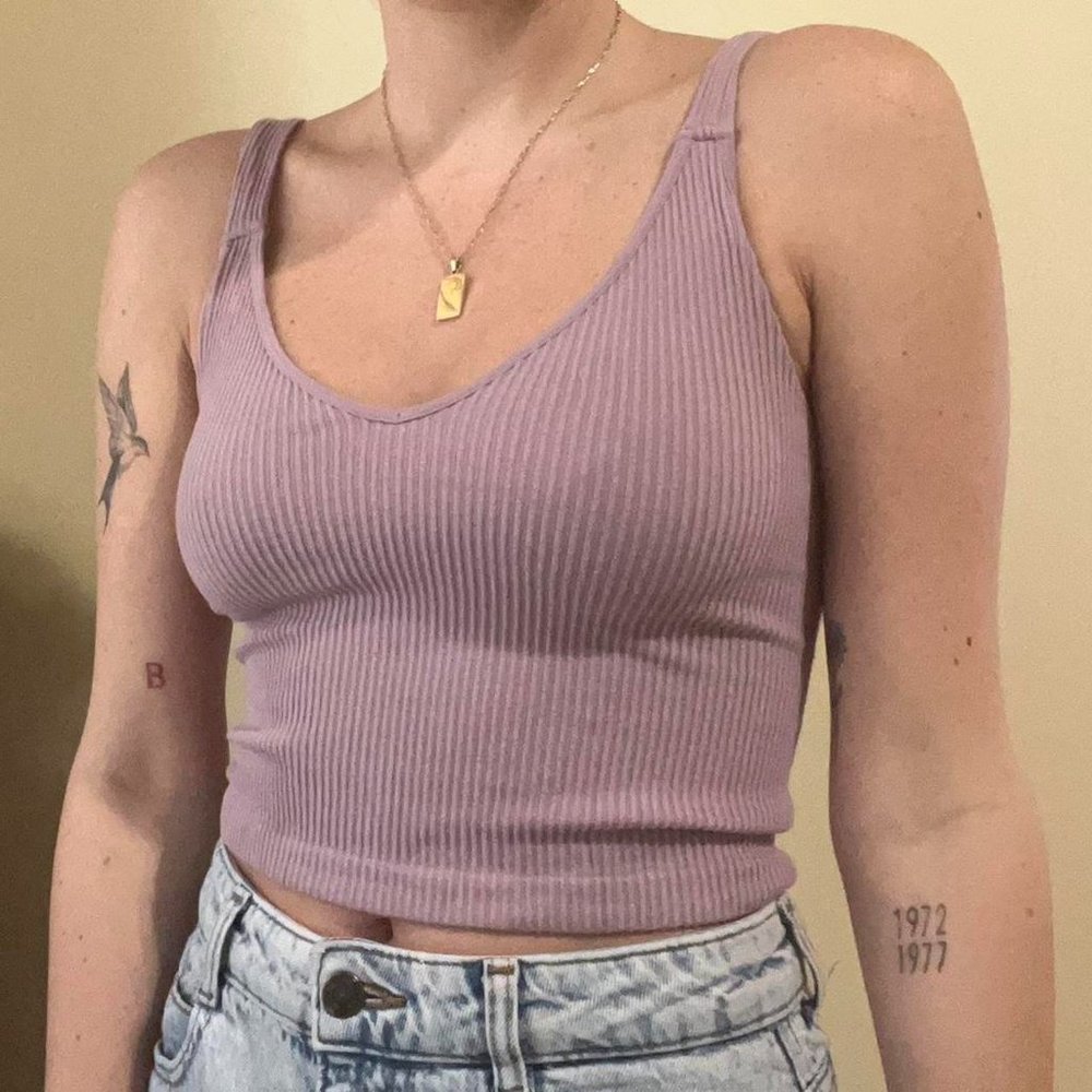 Lilac Ribbed Tank - Picture 2 of 2